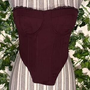 New forever21 burgundy corset bustier top